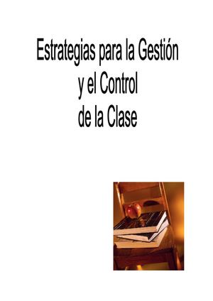 Estrategias Para La Gestion Y El Control De La Clase