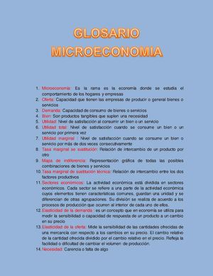 GLOSARIO DE MICROECONOMIA