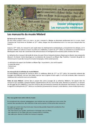 Dossier Pédagogique Manuscrit