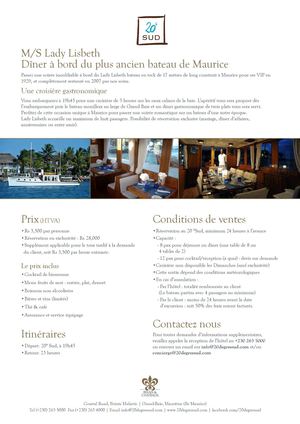E-Brochure MS Lady Lisbeth - Boutique Hotel 20°Sud - Ile Maurice
