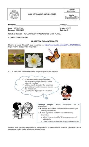 Guia Geometría Sexto - II Periodo