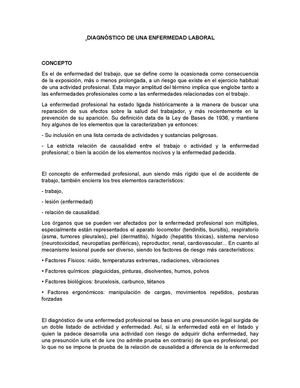 Diagnostico De Una Emfermedad Laboral
