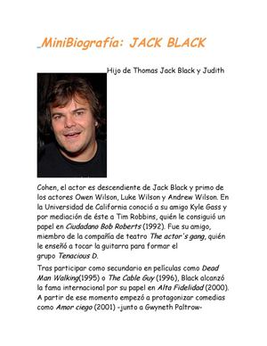 Mini Biografía De Jack Black