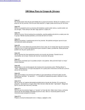 100 Ideas Jovenes Cristianos