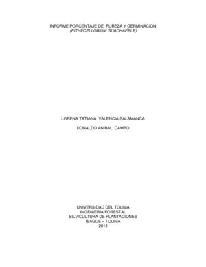 Informe Porcentaje De Pureza Y Germinacion