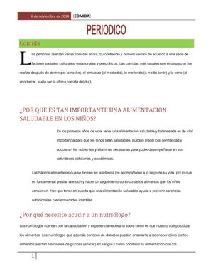 Comida Periodico Pdf