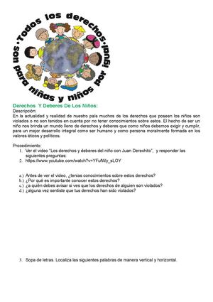 Derechos Y Deberes De Los Niños