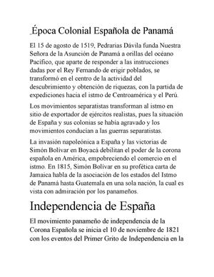 ÉPoca Colonial Española De Panamá