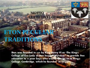 Eton Peculiar Traditions