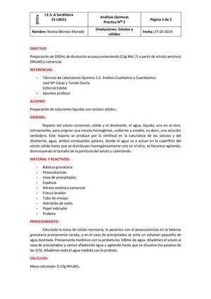 Práctica 2 (Disoluciones) Noelia Montes Morado