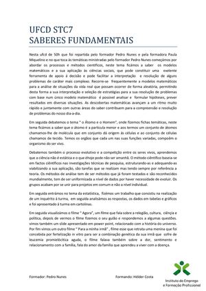 Ufcd Stc 7 Saberes Fundamentais
