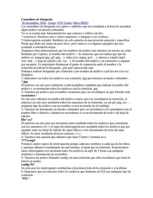 Comodines De Búsqueda