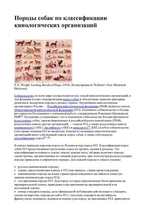 Породы собак по классификации кинологических организаций