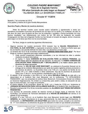 Circular Rectoría Nº 11 Del 7 De Noviembre De 2014