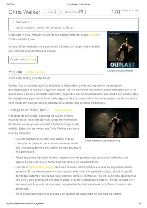 Chris Walker - Wiki Outlast