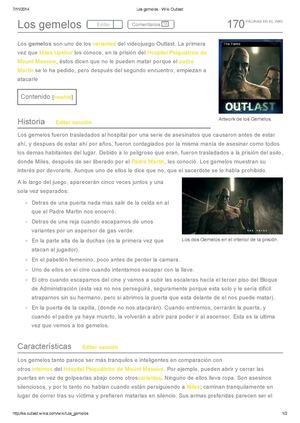 Los Gemelos - Wiki Outlast