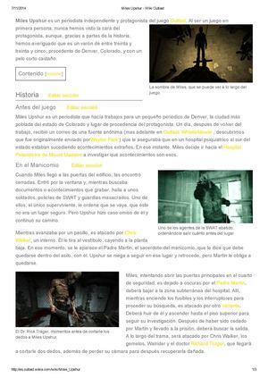 Miles Upshur - Wiki Outlast