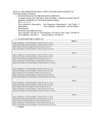 Manual Del Proceso De Simulación Construcción De Red Lan Usando Packet Tracer