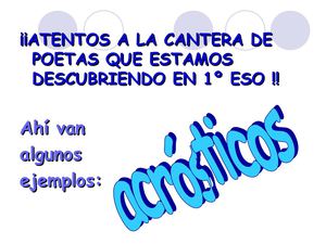 Acrósticos 1º Eso A