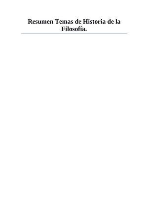 Resumen Temas De Historia De La Filosofía