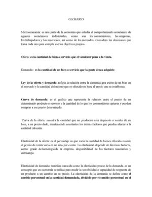 Glosario Microeconomia