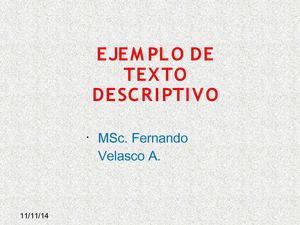 FV EJEMPLO DE TEXTO DESCRIPTIVO