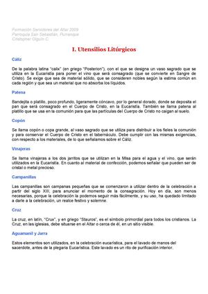 Formación Servidores del Altar