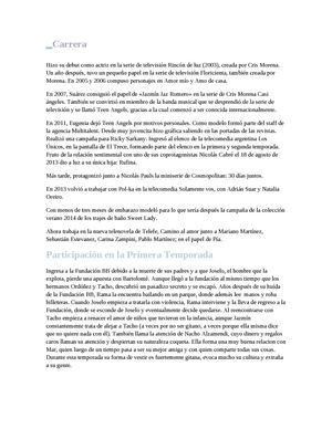 Eugenia Suarez: Carrera y participación