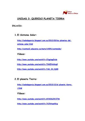 Unidad 3 Mi Querido Planeta