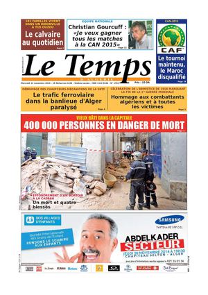 Le Temps d'Algérie Edition du Mercredi 12 Novembre 2014