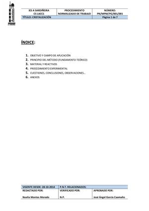 Práctica 1, Cristalización, Noelia Montes Morado