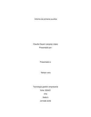 Informes De Primeros Auxilios