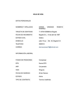 Hoja De Vida Dannarobayo2