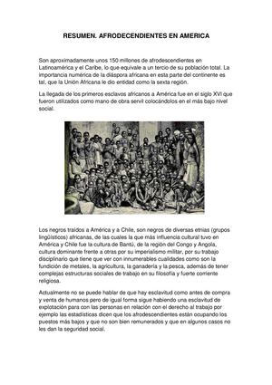 Afrodecendientes En America