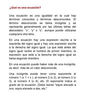 Qué Es Una Ecuación