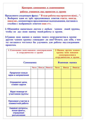 Calaméo - Самооценка и взаимооценка участия в проекте