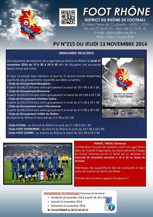 PV 215 du jeudi 13 novembre 2014