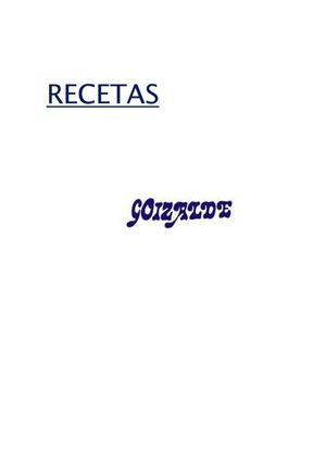 RECETAS  GOIZALDE