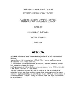 Caracteristicas De Africa Y Europa