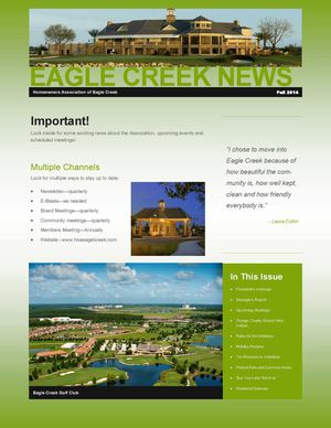 HOA Eagle Creek Newsletter Modern Q4