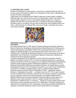 La Historia Del Anime