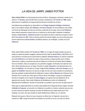 La Vida De Jarry James Potter