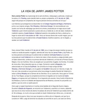 La Vida De Jarry James Potter