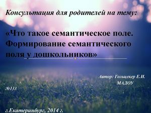 Что такое семантическое поле.