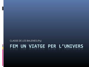 Fem un viatge per L’univers