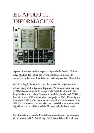 El Apolo 11 Informacion