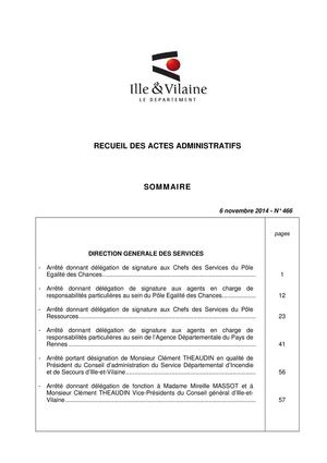 Raa N°466 Cp 27oct2014 Et Arretes