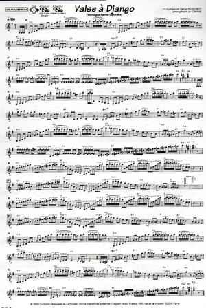 Sheets Django Reinhardt - Valse à Django (Montagne Sainte Geneviève) (Valse Manouche).