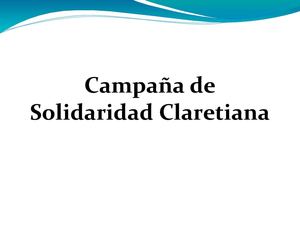 Campaña De Solidaridad Claretiana