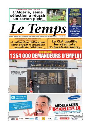 Le Temps d'Algérie Edition du Lundi 17 Novembre 2014